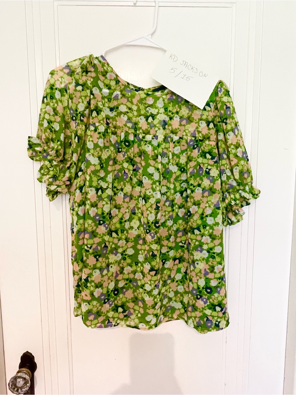 ModCloth chartreuse Floral Blouse